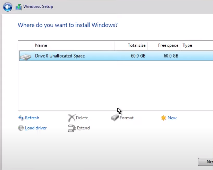 Windows installation 11